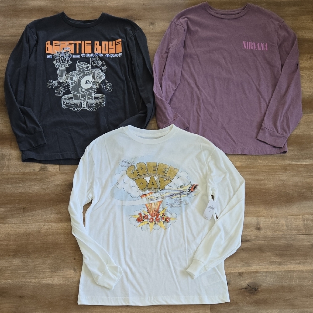 Graphic Band Long Sleeve Shirts